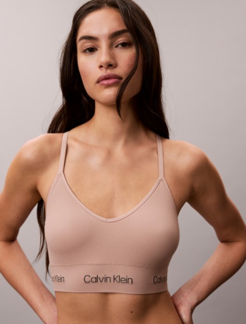 Бралетт, лёгкая чашка, без швов, микрофибра, в рубчик — Calvin Klein