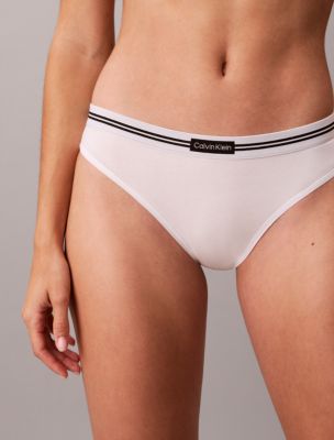 Трусы-бикини Patch, с логотипом, хлопок, стрейч, 3 шт. — Calvin Klein, цвет: Белый — фото 4