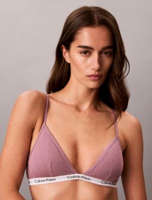 Carousel Cotton Stretch Pointelle Unlined Triangle Bralette, Varick Violet