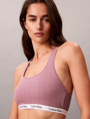 Carousel Cotton Stretch Pointelle Lightly Lined Bralette, Varick Violet