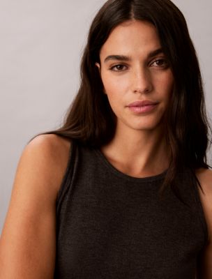 Женская вафельная майка Calvin Klein Classic Comfort, цвет: Угольный меланжевый — фото 5