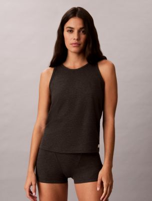 Женская вафельная майка Calvin Klein Classic Comfort, цвет: Угольный меланжевый