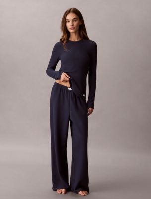 Пижамный топ Classic Comfort, вафельная ткань — Calvin Klein, цвет: Синий — фото 2