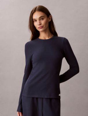 Пижамный топ Classic Comfort, вафельная ткань — Calvin Klein, цвет: Синий — фото 3