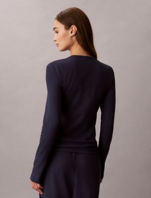 Пижамный топ Classic Comfort, вафельная ткань — Calvin Klein, цвет: Синий — фото 5