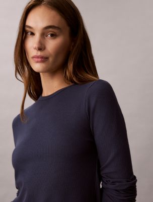Пижамный топ Classic Comfort, вафельная ткань — Calvin Klein, цвет: Синий