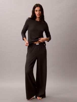 Classic Comfort Cozy Waffle Pants, Charcoal Heather