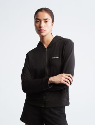 Icon Cotton Modal Lounge Full Zip Hoodie, Black