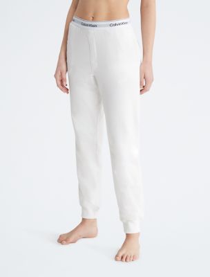 Icon Cotton Modal Lounge Joggers, Classic White