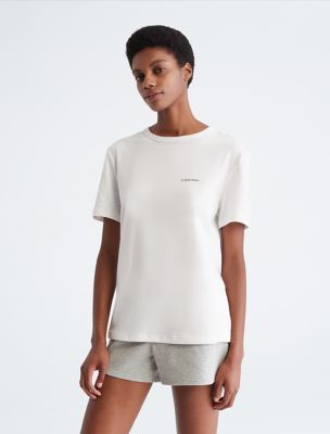 Icon Cotton Modal Lounge Crewneck T-Shirt, White