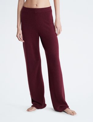 Sweater Lounge Plush Sleep Pants, Tawny Port