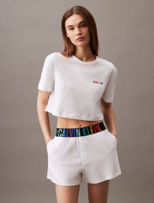 Intense Power Pride Lounge Sleep Shorts, White / Ombre Pride