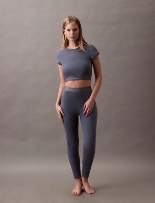 Legging côtelé en coton extensible, grisaille