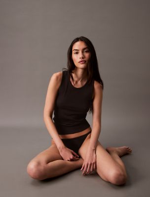 Женский топ Calvin Klein Cotton Stretch Rib Tank Top, цвет: Чёрный — фото 4