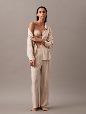 Woven Viscose Sleep Pants, White Sand