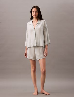 Woven Viscose Button-Down Shirt + Shorts, 