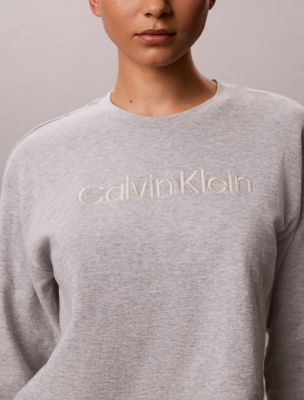 Женская толстовка Calvin Klein Modern Terry Relaxed, цвет: Серый меланжевый — фото 2