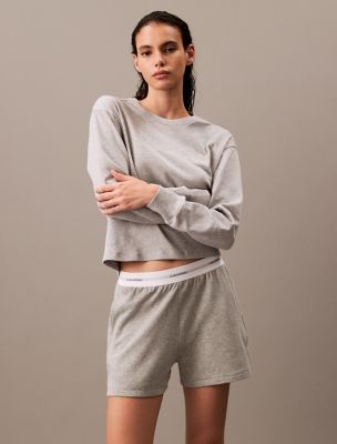 Terry Lounge Relaxed Crewneck Sweatshirt, Grey Heather