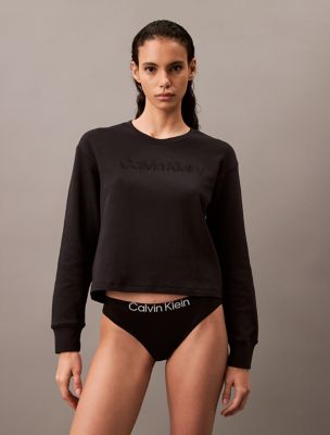 Terry Lounge Relaxed Crewneck Sweatshirt, Black