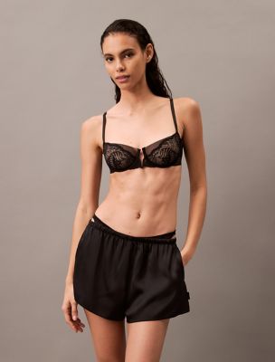 Satin Lounge Shorts, Black