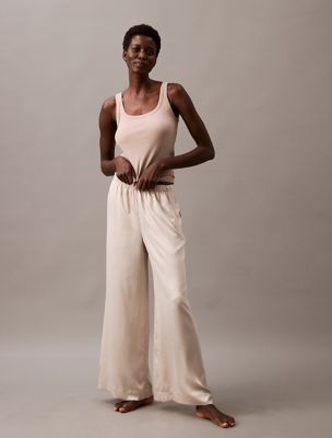 Satin Wide Leg Sleep Pants, Cocoon