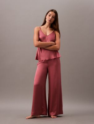 Satin Wide Leg Sleep Pants, Terrazzo