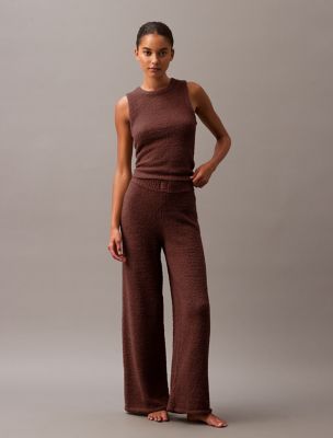 Plush Sweater Sleep Pants, Truffle Brown
