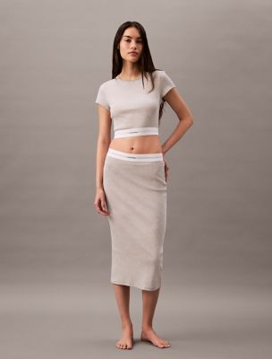 ★ ★ Women's Cotton Stretch Ribbed Crop Tee Cotton Stretch Rib Cropped Tee | Calvin Klein