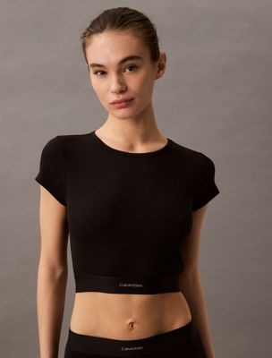Женские футболки Calvin Klein Cotton Stretch Rib Cropped Tee — фото 2
