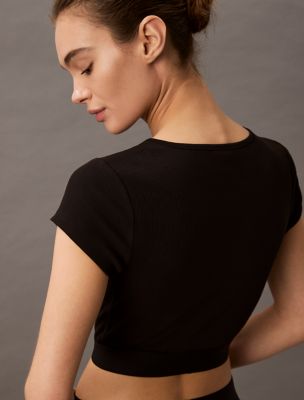 Cotton Stretch Rib Cropped Tee | Calvin Klein