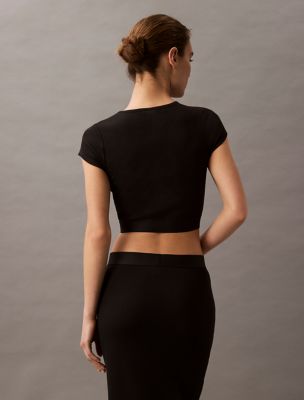 Женские футболки Calvin Klein Cotton Stretch Rib Cropped Tee — фото 5