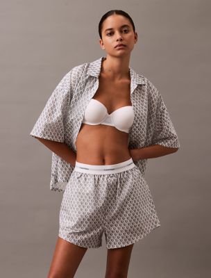 Cotton Poplin Lounge Shorts, Ash