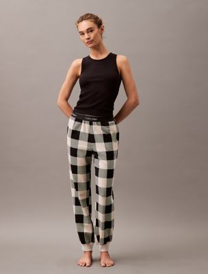 Modern Cotton Holiday Joggers, Buffalo Check Black / Oatmeal