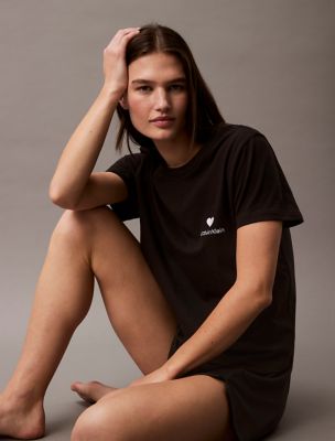 T-shirt de détente Icon en coton et modal de la Saint-Valentin, noir