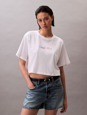 100T-shirt de nuit court droit Pride % coton, blanc classique