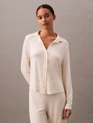 Ultra Soft Modal Button-Down Shirt, Ivory