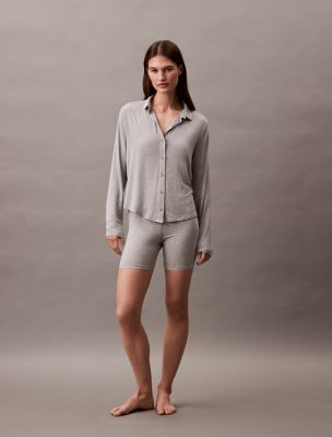 Ultra Soft Modal Button-Down Shirt, Grey Heather