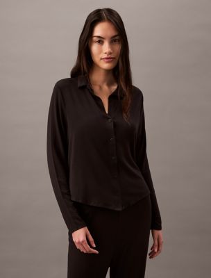 Ultra Soft Modal Button-Down Shirt, Black