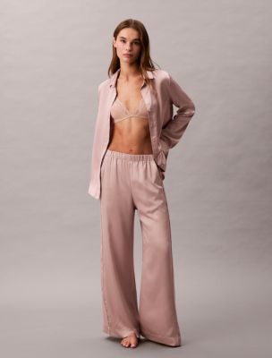 Sensual Satin Logo Pants, Cedar