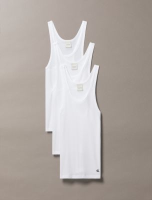 Cotton Ribbed 3-Pack Tank Top, White