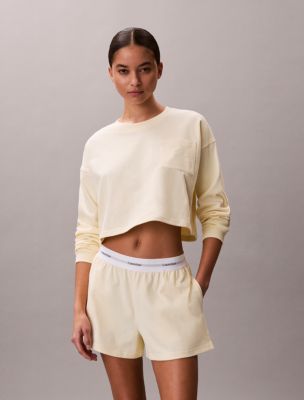 Logo Cotton Jersey Cropped Tee, Pear Sorbet