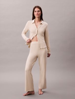 Brushed Interlock Pants, Oatmeal Heather