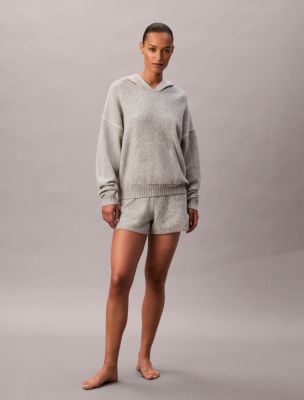 Plush Sweater Lounge Hoodie, Grey Heather