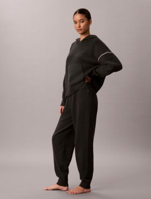 Женские пижамные джоггеры Calvin Klein из плюшевой махры, цвет: Чёрный устричный — фото 3