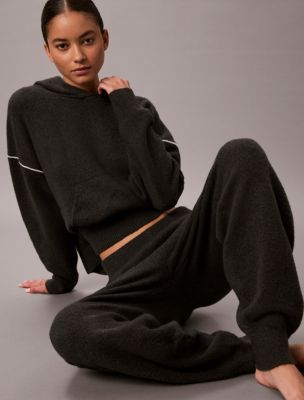 Женские пижамные джоггеры Calvin Klein из плюшевой махры, цвет: Чёрный устричный — фото 5
