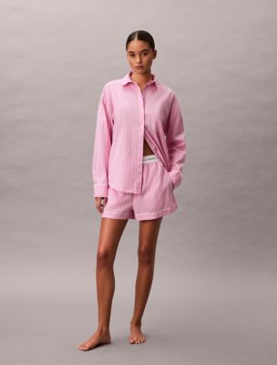 Cotton Poplin V-Day Shirt, Trail Stripe / Pink Essence