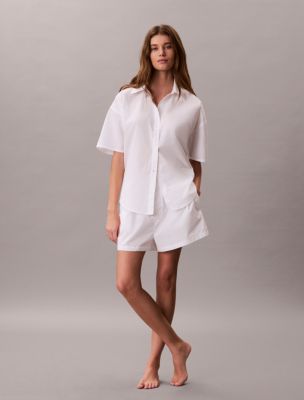 Cotton Poplin Shorts, Classic White