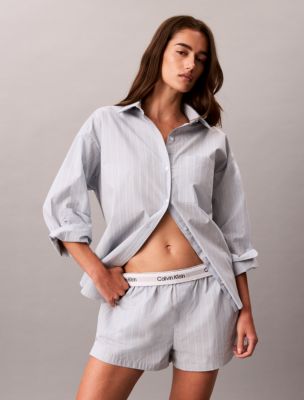 Пижамные шорты Poplin, хлопок — Calvin Klein, цвет: Полосатый — фото 2