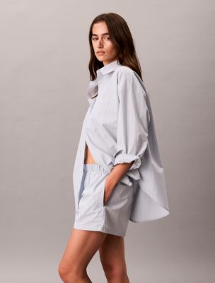 Пижамные шорты Poplin, хлопок — Calvin Klein, цвет: Полосатый — фото 4