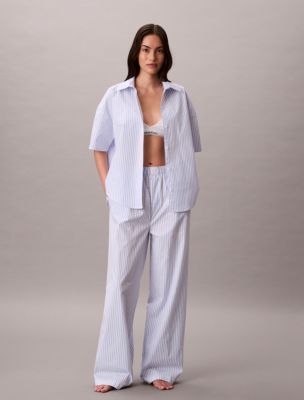 Cotton Poplin Pants, Blue Descent